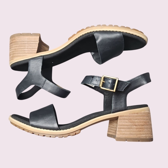 Timberland Laguna Shore Black Strappy Sandals Mid Heel Size 10 - Picture 3 of 6